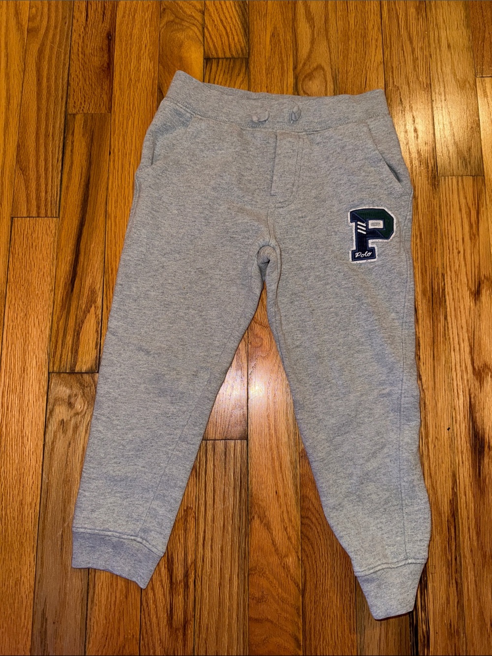 Polo by Ralph Lauren Gray Kids Sweatpants with Navy Patch P